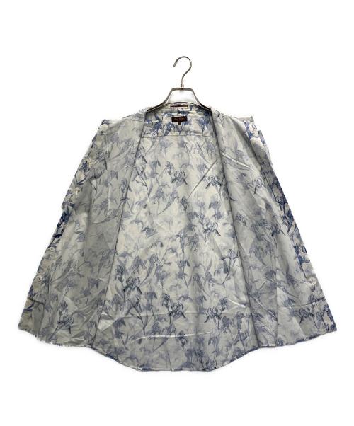 PAUL SMITH（ポールスミス）PAUL SMITH (ポールスミス) フラワープリント 半袖シャツ ホワイト×ブルー サイズ:Lの古着・服飾アイテム