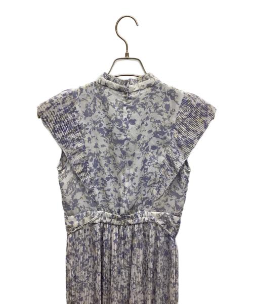 FRAY ID（フレイ アイディー）FRAY ID (フレイ アイディー) プリーツシフォンプリントワンピース ラベンダーの古着・服飾アイテム