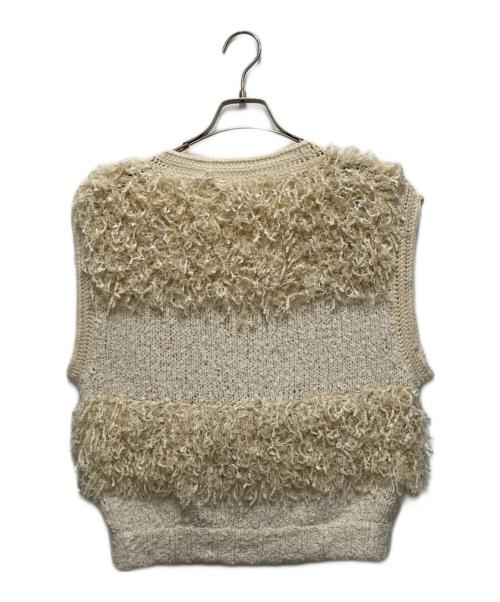 LEINWANDE（ラインヴァンド）LEINWANDE (ラインヴァンド) Tweed Fringe Top ベージュ サイズ:freeの古着・服飾アイテム