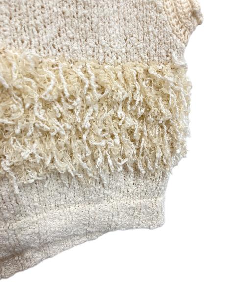 LEINWANDE（ラインヴァンド）LEINWANDE (ラインヴァンド) Tweed Fringe Top ベージュ サイズ:freeの古着・服飾アイテム