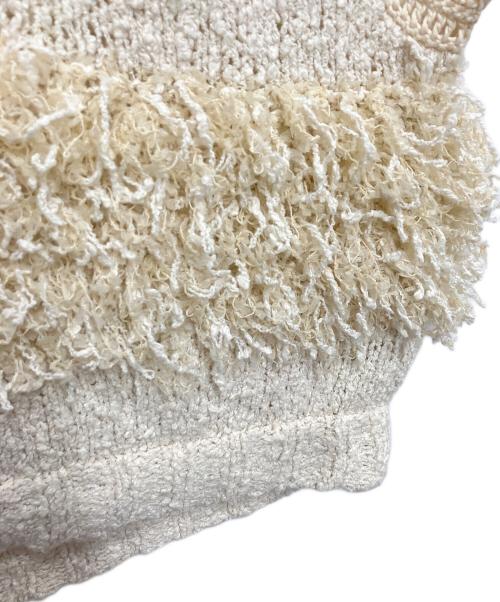 LEINWANDE（ラインヴァンド）LEINWANDE (ラインヴァンド) Tweed Fringe Top ベージュ サイズ:freeの古着・服飾アイテム