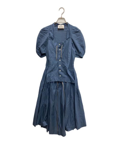 Vivienne Westwood（ヴィヴィアンウエストウッド）Vivienne Westwood (ヴィヴィアンウエストウッド) 半袖ワンピース ネイビー サイズ:40の古着・服飾アイテム