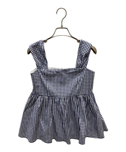 FOXEY NEWYORK（フォクシーニューヨーク）FOXEY NEWYORK (フォクシーニューヨーク) ノースリーブブラウス ネイビー サイズ:38の古着・服飾アイテム
