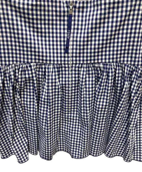 FOXEY NEWYORK（フォクシーニューヨーク）FOXEY NEWYORK (フォクシーニューヨーク) ノースリーブブラウス ネイビー サイズ:38の古着・服飾アイテム