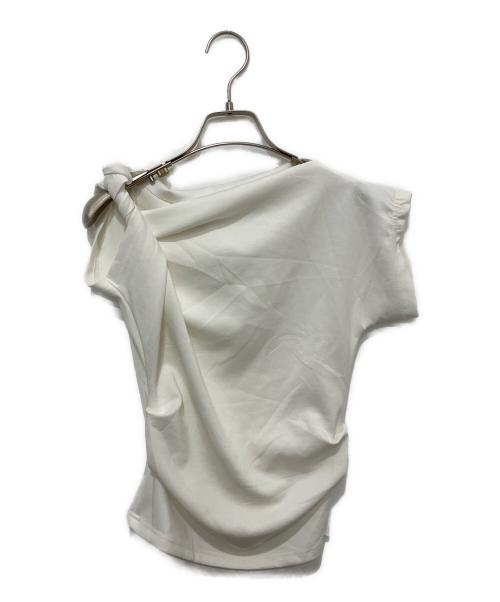 venica（ヴェニカ）venica (ヴェニカ) Twist drape tops ホワイト サイズ:Fの古着・服飾アイテム