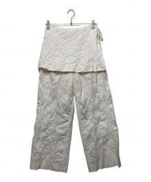 THINGS THAT MATTER（シングスザットマター）の古着「CHAOS EMBROIDERY LAYERED PANTS」｜ホワイト