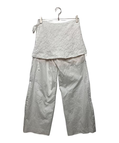 THINGS THAT MATTER（シングスザットマター）THINGS THAT MATTER (シングスザットマター) CHAOS EMBROIDERY LAYERED PANTS ホワイト サイズ:2の古着・服飾アイテム