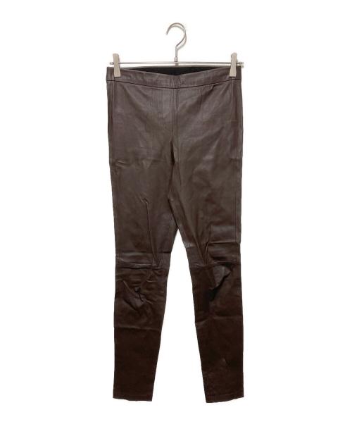 theory（セオリー）theory (セオリー) ラムレザー パンツ ブラウン サイズ:2の古着・服飾アイテム