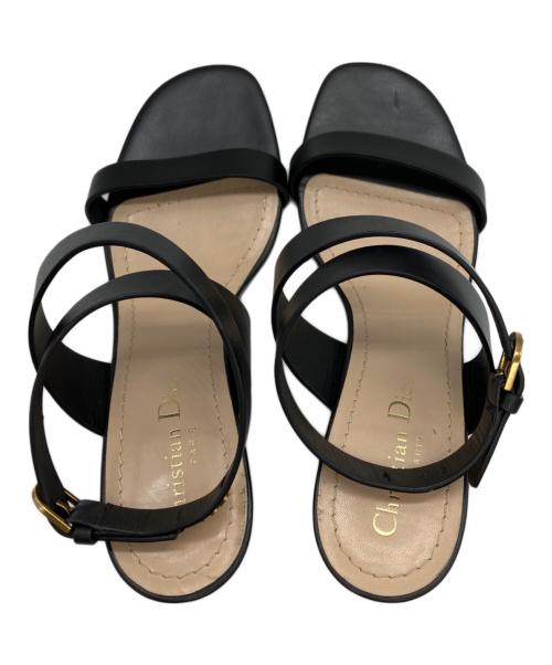 Christian Dior（クリスチャン ディオール）Christian Dior (クリスチャン ディオール) ストラップサンダル ブラック サイズ:38の古着・服飾アイテム