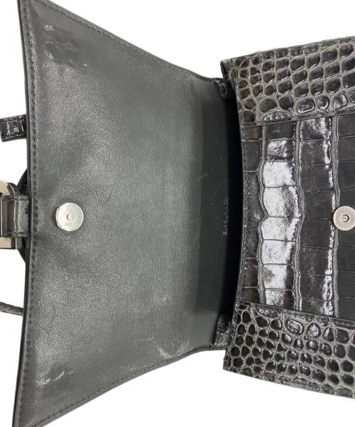 BALENCIAGA（バレンシアガ）BALENCIAGA (バレンシアガ) クロコ型押し 2WAYショルダーバッグ ブラックの古着・服飾アイテム