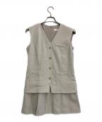 HER LIP TOハーリップトゥ）の古着「Tweed Pleated Mini Dress」｜アイボリー
