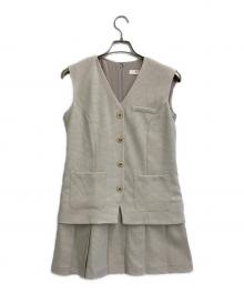 HER LIP TO（ハーリップトゥ）の古着「Tweed Pleated Mini Dress」｜アイボリー