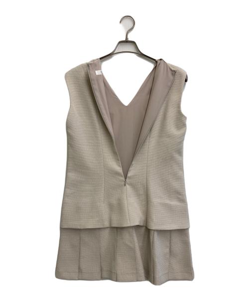 HER LIP TO（ハーリップトゥ）HER LIP TO (ハーリップトゥ) Tweed Pleated Mini Dress アイボリー サイズ:SIZE S 未使用品の古着・服飾アイテム