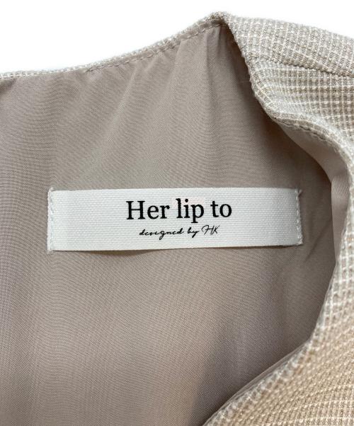 HER LIP TO（ハーリップトゥ）HER LIP TO (ハーリップトゥ) Tweed Pleated Mini Dress アイボリー サイズ:SIZE S 未使用品の古着・服飾アイテム