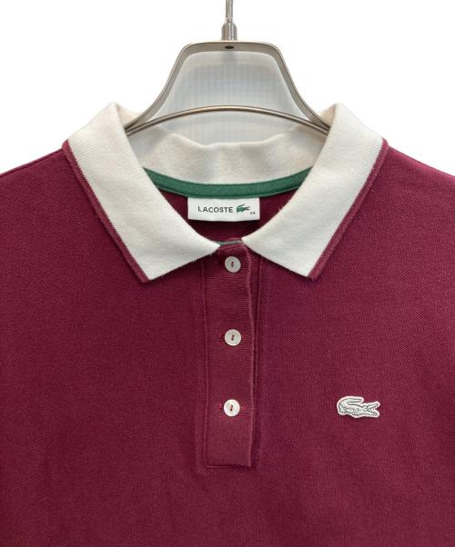 LACOSTE（ラコステ）LACOSTE (ラコステ) リラックスシルエットクレリックポロドレス ボルドー サイズ:SIZE 34の古着・服飾アイテム