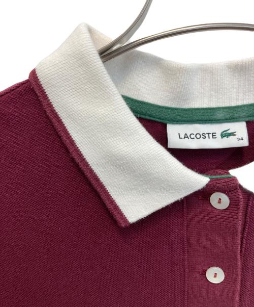 LACOSTE（ラコステ）LACOSTE (ラコステ) リラックスシルエットクレリックポロドレス ボルドー サイズ:SIZE 34の古着・服飾アイテム