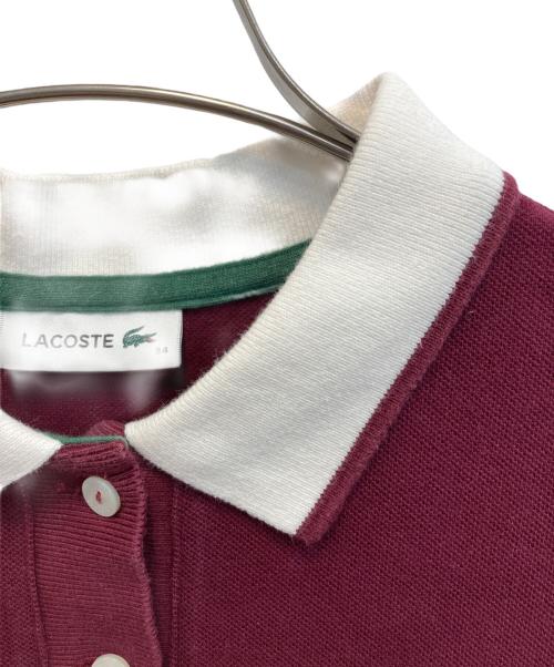 LACOSTE（ラコステ）LACOSTE (ラコステ) リラックスシルエットクレリックポロドレス ボルドー サイズ:SIZE 34の古着・服飾アイテム