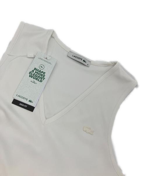 LACOSTE（ラコステ）LACOSTE (ラコステ) スリーブレスプリーツロングドレス ホワイト サイズ:SIZE36の古着・服飾アイテム