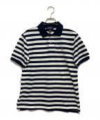 POLO RALPH LAURENポロ・ラルフローレン）の古着「striped cotton mesh polo shirt」｜ブラック
