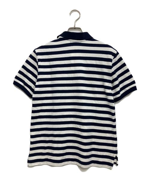POLO RALPH LAUREN（ポロ・ラルフローレン）POLO RALPH LAUREN (ポロ・ラルフローレン) striped cotton mesh polo shirt ブラック サイズ:Lの古着・服飾アイテム