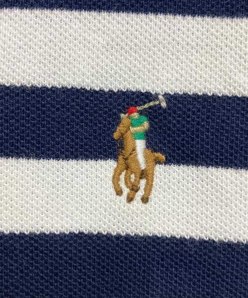 POLO RALPH LAUREN（ポロ・ラルフローレン）POLO RALPH LAUREN (ポロ・ラルフローレン) striped cotton mesh polo shirt ブラック サイズ:Lの古着・服飾アイテム