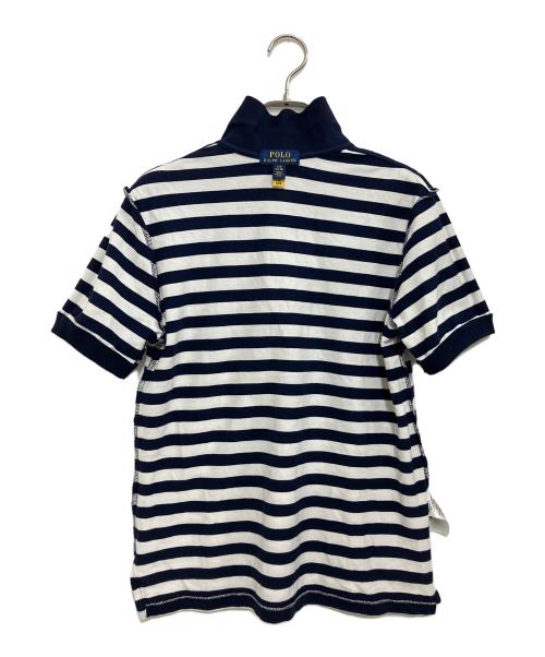 POLO RALPH LAUREN（ポロ・ラルフローレン）POLO RALPH LAUREN (ポロ・ラルフローレン) striped cotton mesh polo shirt ブラック サイズ:Lの古着・服飾アイテム