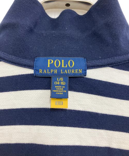 POLO RALPH LAUREN（ポロ・ラルフローレン）POLO RALPH LAUREN (ポロ・ラルフローレン) striped cotton mesh polo shirt ブラック サイズ:Lの古着・服飾アイテム