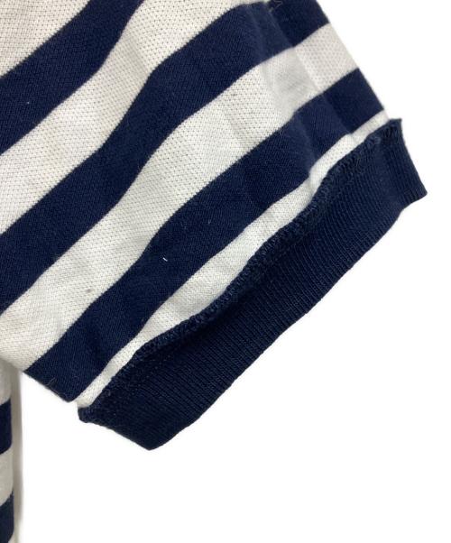 POLO RALPH LAUREN（ポロ・ラルフローレン）POLO RALPH LAUREN (ポロ・ラルフローレン) striped cotton mesh polo shirt ブラック サイズ:Lの古着・服飾アイテム