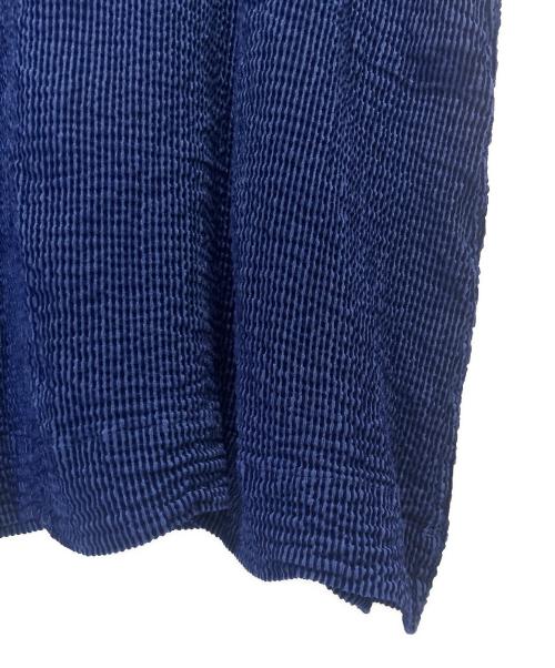 ISSEY MIYAKE me（イッセイ ミヤケ ミー）ISSEY MIYAKE me (イッセイ ミヤケ ミー) ハイネックフレンチスリーブワンピース ネイビー サイズ:Freeの古着・服飾アイテム