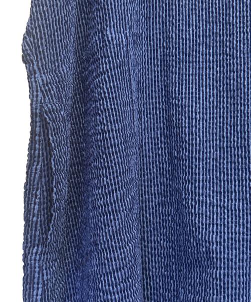 ISSEY MIYAKE me（イッセイ ミヤケ ミー）ISSEY MIYAKE me (イッセイ ミヤケ ミー) ハイネックフレンチスリーブワンピース ネイビー サイズ:Freeの古着・服飾アイテム