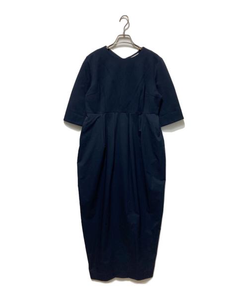 12closet（トゥエルブクローゼット）12closet (トゥエルブクローゼット) 高橋夏果 撥水スマートコクーンドレス ネイビー サイズ:38 未使用品の古着・服飾アイテム