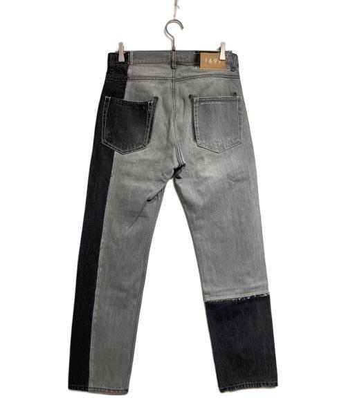 1691（イチロクキューイチ）1691 (イチロクキューイチ) 非対称ストレートパンツ/ASYMMETRICAL STRAIGHT　PANTS ブラック サイズ:4の古着・服飾アイテム