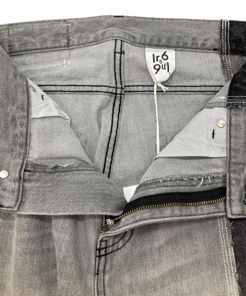 1691（イチロクキューイチ）1691 (イチロクキューイチ) 非対称ストレートパンツ/ASYMMETRICAL STRAIGHT　PANTS ブラック サイズ:4の古着・服飾アイテム
