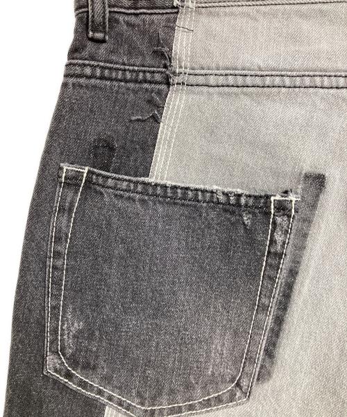 1691（イチロクキューイチ）1691 (イチロクキューイチ) 非対称ストレートパンツ/ASYMMETRICAL STRAIGHT　PANTS ブラック サイズ:4の古着・服飾アイテム