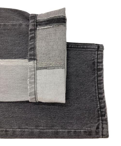 1691（イチロクキューイチ）1691 (イチロクキューイチ) 非対称ストレートパンツ/ASYMMETRICAL STRAIGHT　PANTS ブラック サイズ:4の古着・服飾アイテム