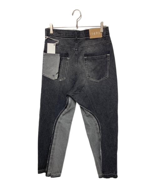 1691（イチロクキューイチ）1691 (イチロクキューイチ) Twisted 3D Sarouel Denim/ツイスト3D ブラック サイズ:3 未使用品の古着・服飾アイテム
