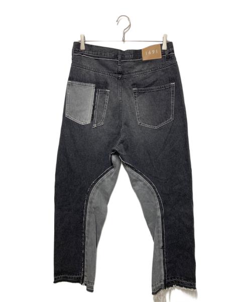 1691（イチロクキューイチ）1691 (イチロクキューイチ) Twisted 3D Sarouel Denim ブラック サイズ:4の古着・服飾アイテム