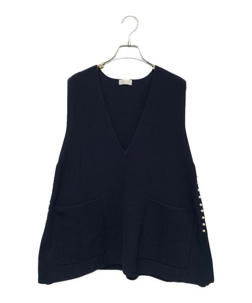 BALLSEY（ボールジィ）BALLSEY (ボールジィ) パールコンビ Vネックベスト ネイビー サイズ:Sの古着・服飾アイテム