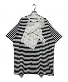 BEAMS BOY（ビームスボーイ）の古着「バイアス フリル BIG Tシャツ」｜ホワイト