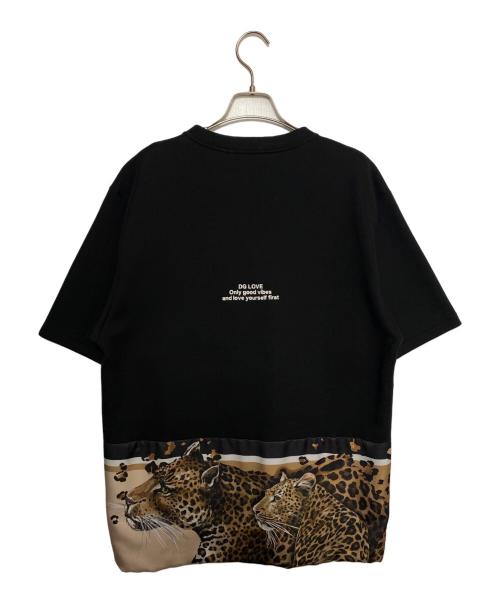 DOLCE & GABBANA（ドルチェ＆ガッバーナ）DOLCE & GABBANA (ドルチェ＆ガッバーナ) レオパード切替Tシャツ ブラック サイズ:50の古着・服飾アイテム