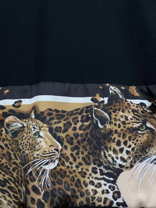 DOLCE & GABBANA（ドルチェ＆ガッバーナ）DOLCE & GABBANA (ドルチェ＆ガッバーナ) レオパード切替Tシャツ ブラック サイズ:50の古着・服飾アイテム