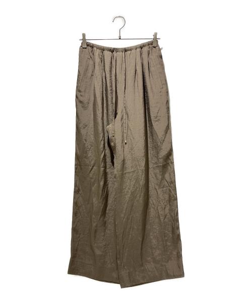BALLSEY（ボールジィ）BALLSEY (ボールジィ) シルキーブロード ドロストワイドパンツ ブラウン サイズ:34 未使用品の古着・服飾アイテム