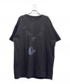 Y's for men×MASSESワイズフォーメン×マシス）の古着「COTTON SINGLE PRINT ROUND NECK SHORT SLEEVE T」｜ブラック