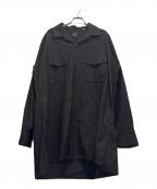 Yohji Yamamoto COSTUME D' HOMMEヨウジヤマモト コスチュームドオム）の古着「SUIT BROAD CDH OPEN COLLAR SHIRT」｜ブラック