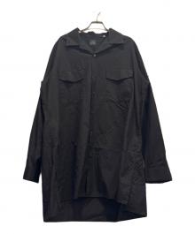 Yohji Yamamoto COSTUME D' HOMME（ヨウジヤマモト コスチュームドオム）の古着「SUIT BROAD CDH OPEN COLLAR SHIRT」｜ブラック