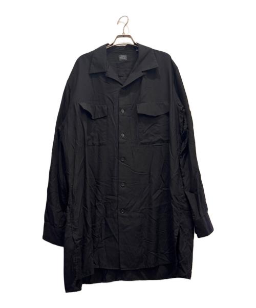 Yohji Yamamoto COSTUME D' HOMME（ヨウジヤマモト コスチュームドオム）Yohji Yamamoto COSTUME D' HOMME (ヨウジヤマモト コスチュームドオム) SUIT POPLIN CDH OPEN COLLAR SHIRT ブラック サイズ:4の古着・服飾アイテム
