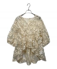 中古・古着通販】euw (イユー) puff sleeve peplum top/パフスリーブ 