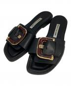 Manolo Blahnikマノロ ブラニク）の古着「チャフラフラットサンダル」｜ブラック