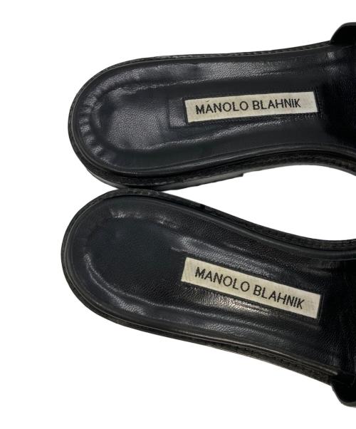 Manolo Blahnik（マノロ ブラニク）Manolo Blahnik (マノロ ブラニク) チャフラフラットサンダル ブラック サイズ:39の古着・服飾アイテム