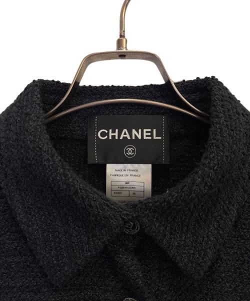 CHANEL（シャネル）CHANEL (シャネル) 08P/シアー ツイード ハンティングジャケット ブラック サイズ:38の古着・服飾アイテム